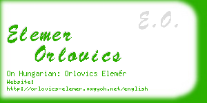 elemer orlovics business card